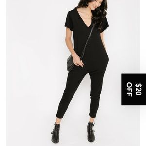 Smash and Tess shirt sleeve romper, black, small